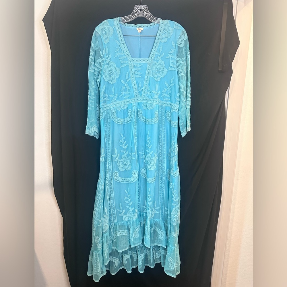Reba Camilla Embroidered Floral Mesh Lace
Boho Dress Womens Size Large